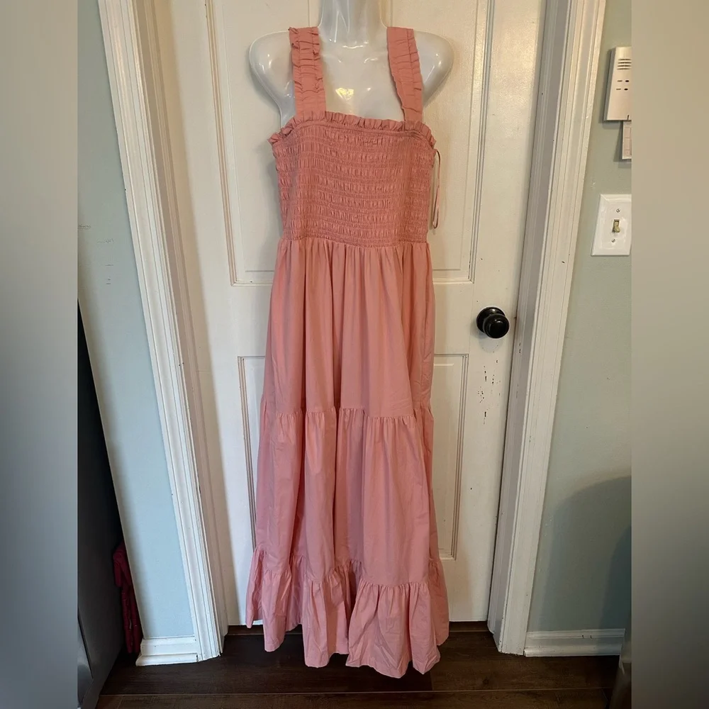 Abercrombie & Fitch Pink Tiered Maxi Sundress
